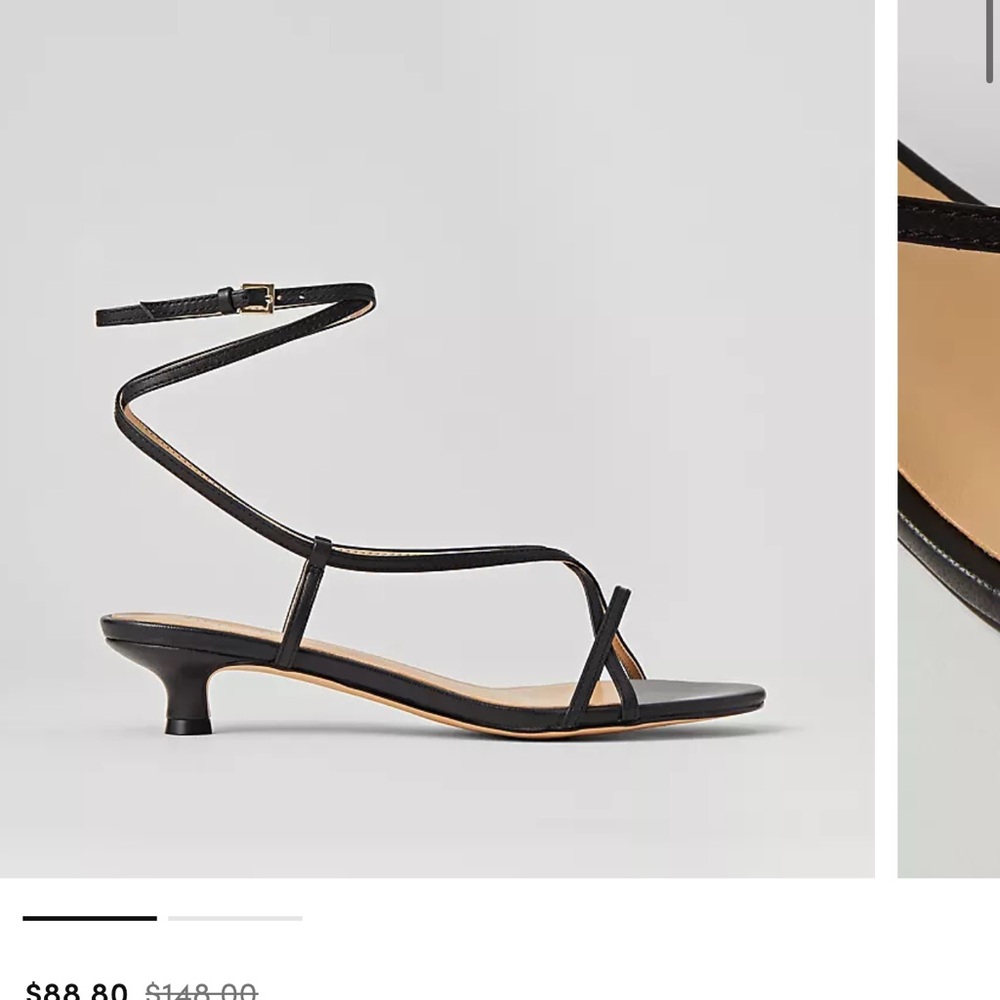 Ann Taylor black scrap kitten heel sandal